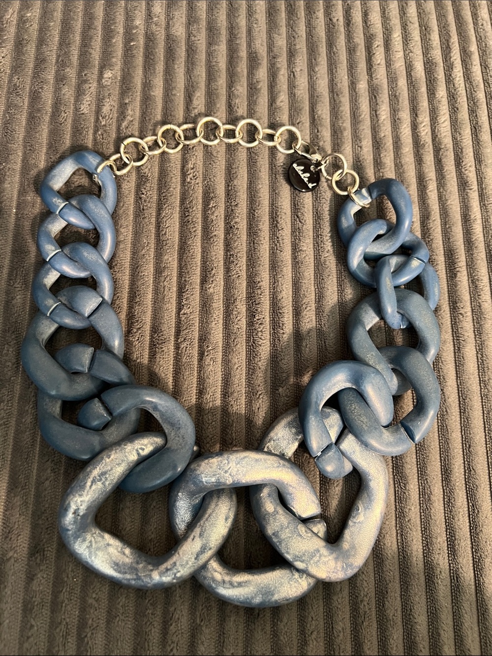 Alisha D Blue Statement Chain Necklace